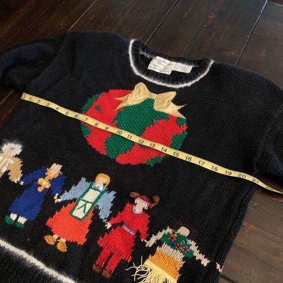 Vintage Sweater by Marisa Christina hand knitted Holiday Sweater size L - Picture 6 of 8
